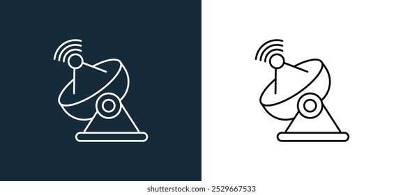 satellites icon isolated on white and black colors. satellites outline linear vector icon from outer space collection for mobile apps, web and ui.