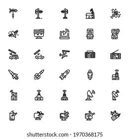 satellites and technology icon or logo isolated sign symbol vector illustration - Collection of high quality black style vector icons
