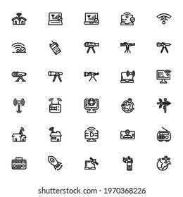 satellites and technology icon or logo isolated sign symbol vector illustration - Collection of high quality black style vector icons
