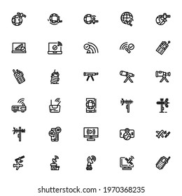 satellites and technology icon or logo isolated sign symbol vector illustration - Collection of high quality black style vector icons
