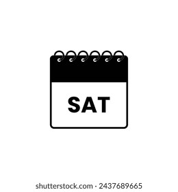 Saterday calendar page pictogram icon. Simple flat pictogram for business, marketing, internet concept on white background. Trendy modern vector symbol for web site design or mobile app.