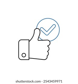 ícone de linha de conceito satisfeito. Ilustração de elemento simples. design de símbolo de esboço de conceito satisfeito.