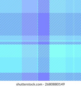 Satin background textile texture, official tartan vector fabric. Curtain pattern seamless check plaid in blue and cyan colors palette.