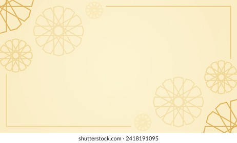 Satin Cream White Simple Background Decorated With Circular Geometric Pattern Frame Border Vector Design