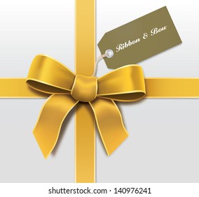 Satin gold ribbon with card