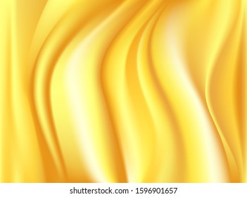 Satin gold and silk cloth fabric crease on concept design backgrounds