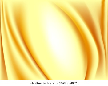 Satin Gold Silk Cloth Fabric Crease Stock Vector (royalty Free 