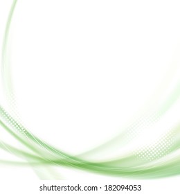 Satin green swoosh line background. Vector illustration