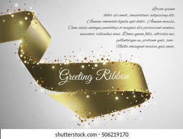 Satin greeting ribbon.