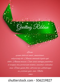 Satin greeting ribbon. 
