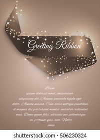 Satin greeting ribbon.