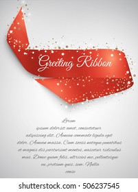 Satin greeting ribbon.