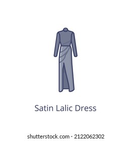 satin laic dress icon in vector. logotype