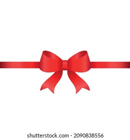 Satin Red bow with long ribbon