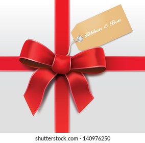 Satin red ribbon with card