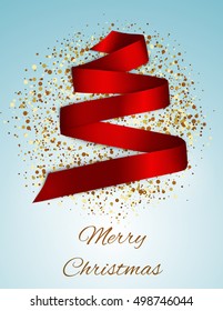 Satin ribbon christmas tree