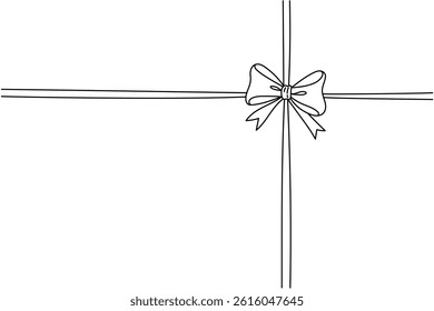 Satin ribbon for gifts on white background. Christmas gift, Valentine's day, Birthday packaging element