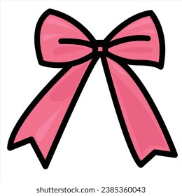 satin ribbon on white background. Christmas gift, valentines day, birthday wrapping element