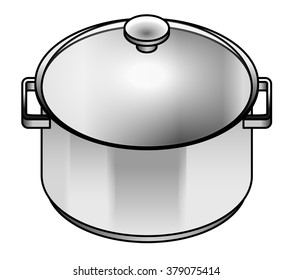 Satin Stainless Steel Cooking Pot Pasta Stock Vector (Royalty Free ...