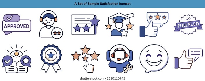Satisfaction and Approval Icon Set