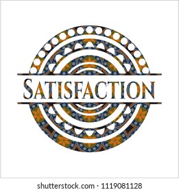 Satisfaction arabesque badge. arabic decoration.