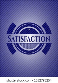 Satisfaction badge with jean texture
