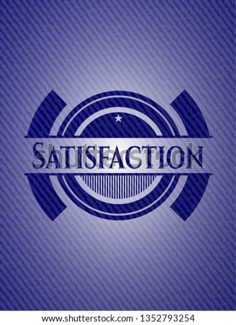 Satisfaction badge with jean texture