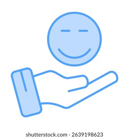 Satisfaction Blue Icon Element For Design