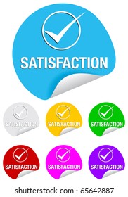 satisfaction check-mark,round stickers