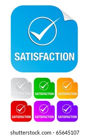satisfaction check-mark,square stickers