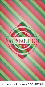 Satisfaction christmas badge background.