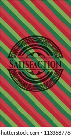 Satisfaction christmas style emblem.