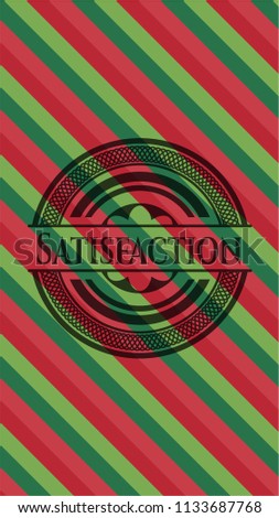 Satisfaction christmas style emblem.
