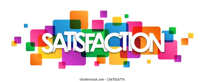 SATISFACTION colorful typography banner