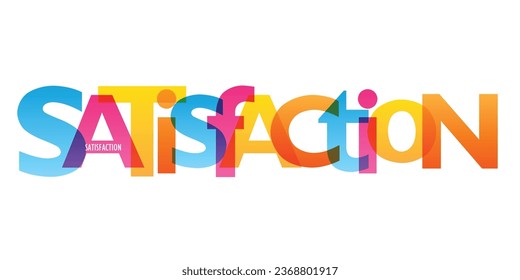 SATISFACTION colorful vector typography banner