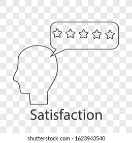 Satisfaction concept on transparency background. Creative idea design. Flat vector illustration for template, brochure, web page or presentation