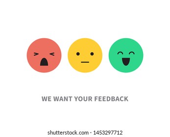 Satisfaction customer concept vector illustration isolated on white emotions feedback scale