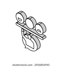 Vector isométrico de la revisión del Cliente de la satisfacción. signo de la revisión del Cliente de la satisfacción