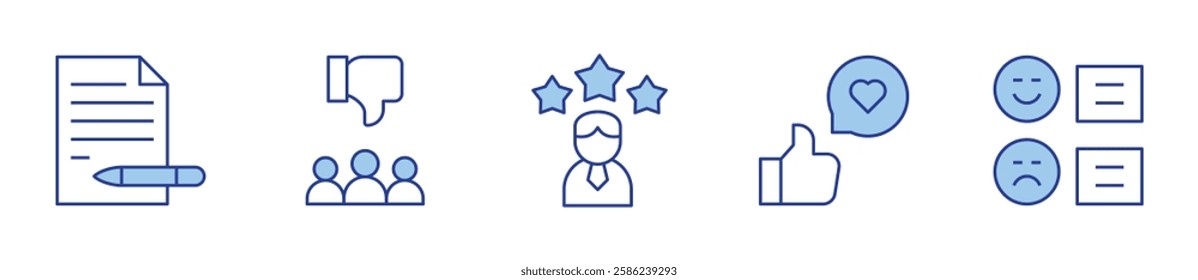 satisfaction, dislike, rating, letter. Feedback Icon vector illustration. Line Duotone style. Editable stroke.