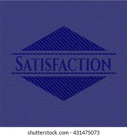 Satisfaction emblem with denim texture