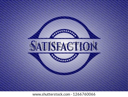 Satisfaction emblem with jean texture