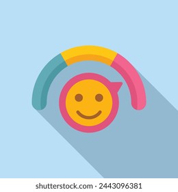 Zufriedenheits-Emoji-Level-Symbol flach Vektor. Benutzerranglistenzähler Ausdruck verärgert