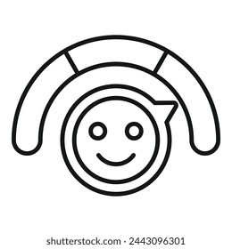 Satisfaction emoji level icon outline vector. User rank meter. Expression angry