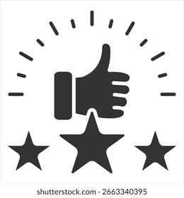 Satisfaction Glyph Icon Vector Illustration