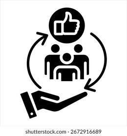 Ilustración vectorial de icono de glifo de satisfacción