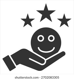 Ilustración vectorial de icono de glifo de satisfacción