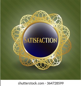 Satisfaction gold emblem or badge