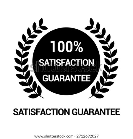 Satisfaction guarantee 100 percent badge seal and warranty icon with editable stroke.