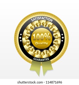 Satisfaction Guarantee Gold Vector Label Eps Stock Vector Royalty Free Shutterstock