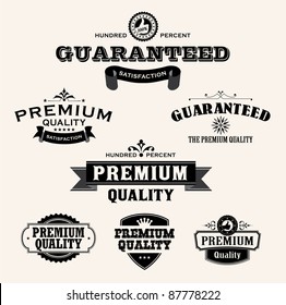 Satisfaction Guarantee Label and Vintage Premium Quality collection